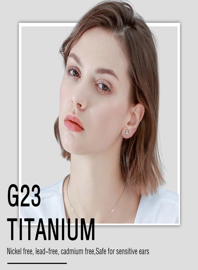 ZDE Women Flat Back Ball Stud Earrings Titanium Hypoallergenic Earrings Stud for Sensitive Ears Simple Classic Flat Stud Earring Perfect for Helix Tragus Cartilage Earlobe (Silver, 5MM) - Image 5